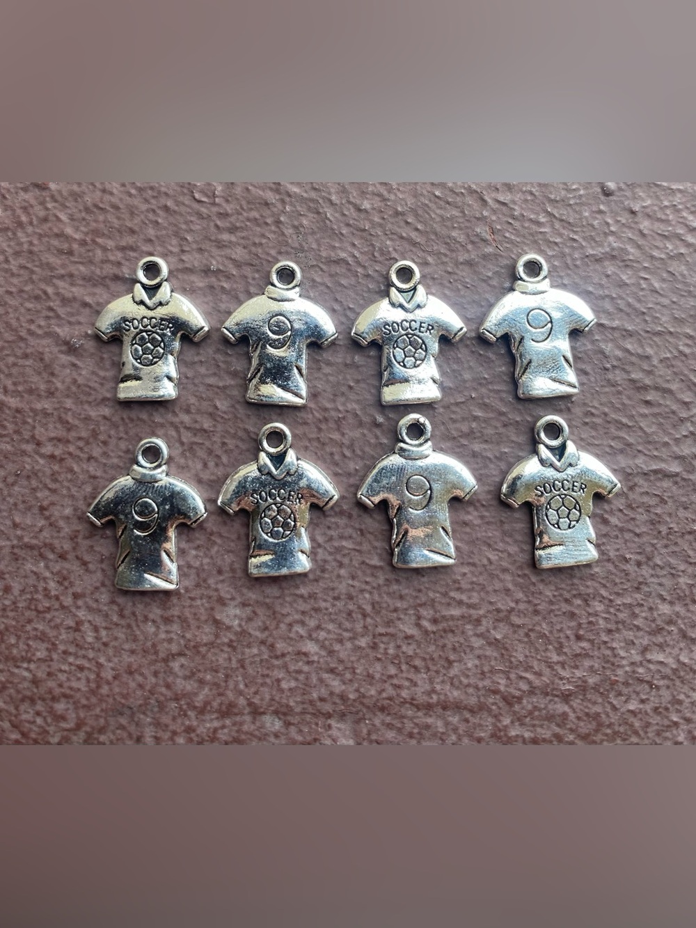 8 Piece Stainless Steel Soccer Jersey Charm Pendants for DIY Jewelry Making